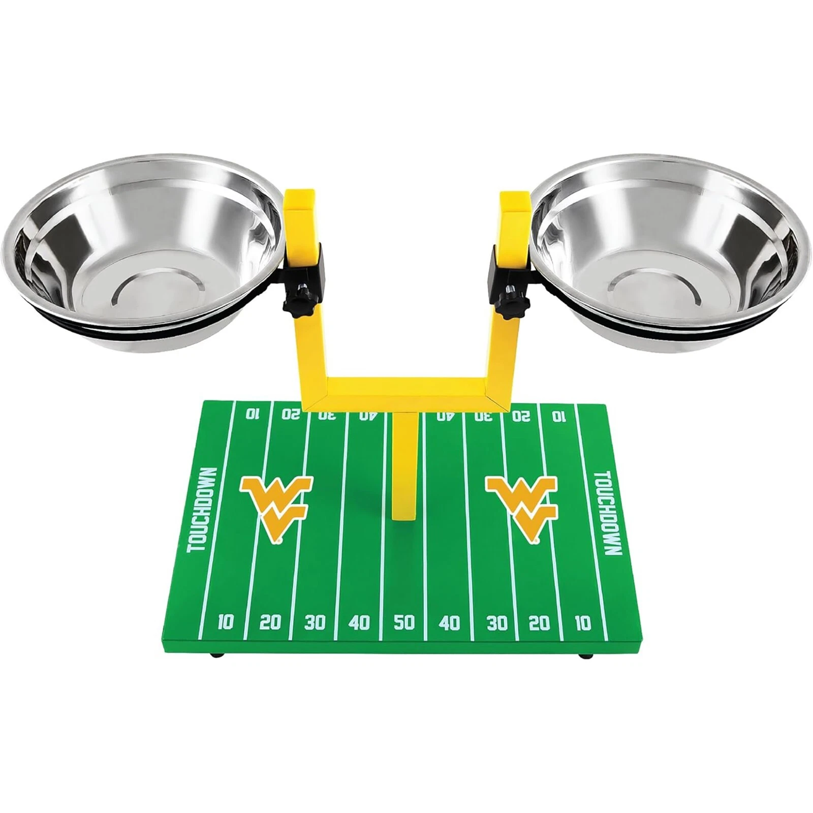 Pets First NCAA Football Goalpost Elevated Dog Feeder Stainless Steel Bowl