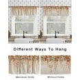 thumbnail image 6 of Orange Botanical Kitchen Curtain Valances for Windows Farmhouse Short Curtains, Farmhouse Leaf Fall Thanksgiving Rod Pocket Valance Curtain for Bedroom Cafe Living Room 56"x16", 6 of 8