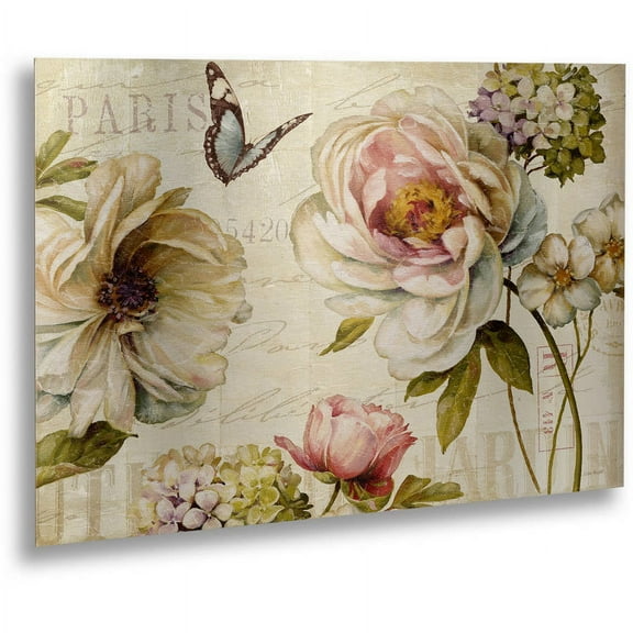 Trademark Fine Art "Marche de Fleurs IV" Brushed Aluminum Wall Art Art by Lisa Audit 16x22