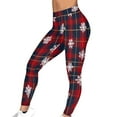 thumbnail image 6 of purcolt Womens Plus Size Christmas Leggings Elastic High Waist Snowflake Christmas Plaid Printed Buttery Soft Workout Yoga Pants, 6 of 9