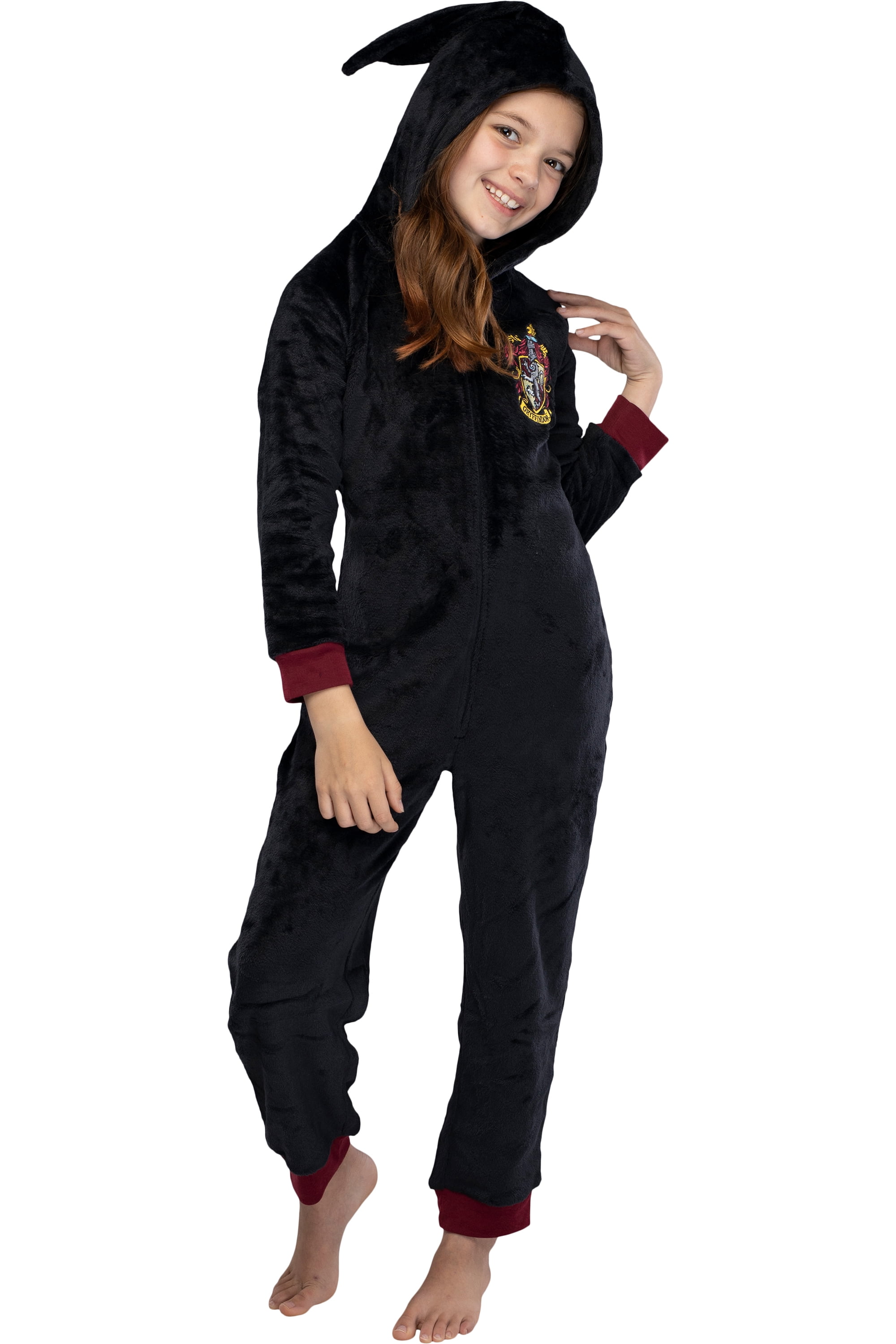 Harry Potter Boys Hooded Long Sleeve one piece Union Suit Pajamas 