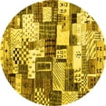 thumbnail image 1 of Ahgly Company Machine Washable Indoor Round Southwestern Yellow Country Area Rugs, 5' Round, 1 of 4
