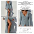 thumbnail image 1 of Robe Chandail Longue en Tricot à Col en V Profond pour Femmes avec Boutons, Manches Longues, Robe Maxi, 1 of 6