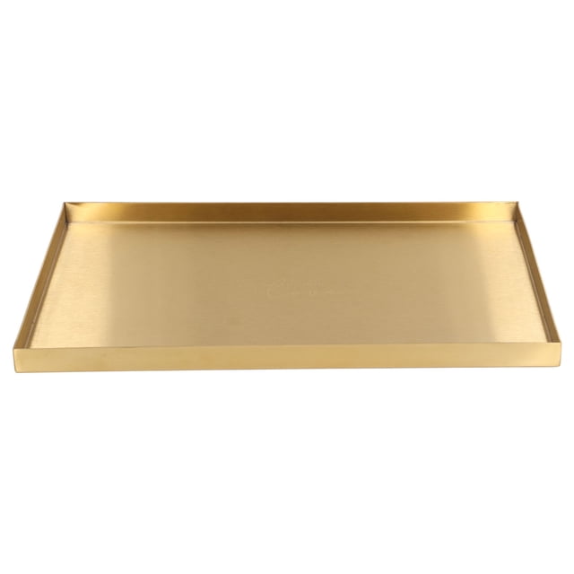 Bandeja dorada de acero inoxidable, bandeja de almacenamiento rectangular de Metal con placa dorada moderna, bandeja para exhibición de joyas, experiencia incomparable