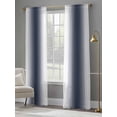 thumbnail image 5 of Navy Blue Ombre Semi Sheer Curtains 96 Inch Length 2 Panels Set, Farmhouse Modern Art Sheer Kitchen Curtain Privacy Voile Window Curtain for Living Room Bedroom Rod Pocket Drapes, 5 of 7