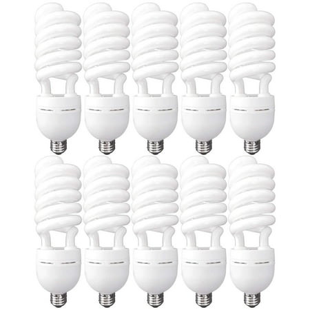 Luxrite LR20223 (10-Pack) 85-Watt High Wattage CFL Spiral Light Bulb, Equivalent To 350W Incandescent, Daylight 6500K, 5150 Lumens, E26 Standard