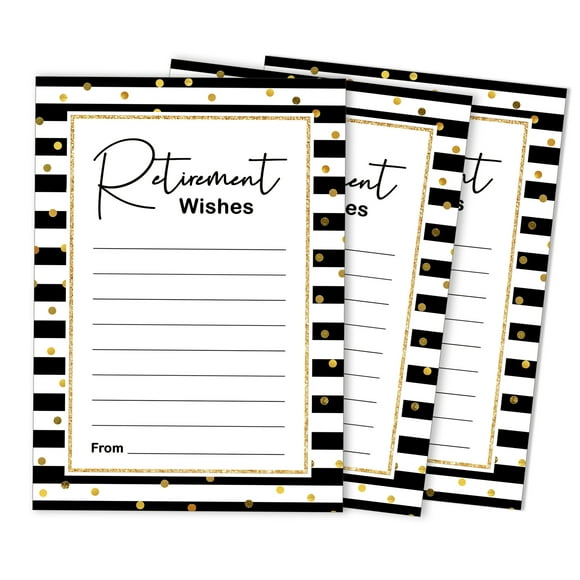Inkdotpot Pack Of 50 Confetti Advice & Wishes For Retirement Party, Game Activity For Retirement Party Celebration, Guestbook Alternative 5X7 inches