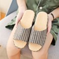 thumbnail image 3 of Real Fancy Women Mens Footbed Unisex Linen Cotton Open-Toe Home Slippers Indoor Shoes Casual Flax Soft Non-Slip EVA Sole Shoes, 3 of 6