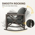 thumbnail image 3 of MRUAKA Rocking Chair Bistro Set,3 Piece Outdoor Patio Furniture Set with 2 Rockers and 1 Metal Coffee Table with Thick Cushions for Porch,Backyard,Poolside,Dark Grey, 3 of 8