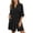 Black, variant on Swim Cover up for Women V-Neck Half Sleeved Bathing Suit Cover Ups with Pockets 2026 Simple Stylish Drawstring Button down Summer Beach Shirt Dresses White XL