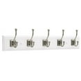 thumbnail image 2 of Brainerd 27" Architectural Rail with 5 Architectural Hooks, Flat White and Satin Nickel, 2 of 2