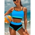 thumbnail image 5 of Sociala Adjustable Straps Bikini Sets for Womens Contrast Sport Tw Pieced Bathing Suits, 5 of 7
