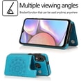 thumbnail image 2 of Design for Samsung Galaxy A20S Case with Tempered Glass Screen Protector Credit Card Holder Slot, Leather Wallet Phone Cases Kickstand Protective Cover for Galaxy A 20S Plus A207M Women Men Girls Blue, 2 of 13