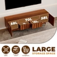 thumbnail image 4 of 66.8" Brown Wood TV Stand with Drawer and Cabinet for 75" TV, Mid Century Modern Media Console with Cable Management for Living Room Bedroom, 4 of 9