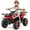 Red, variant on OLAKIDS 24V Kids ATV Quad with 5Mph Max Speed, Spring Suspension, LED Lights, Music & Story Player, Big Tires, 2 Storage Spaces, Ride On Car for Boys Girls Ages 3+