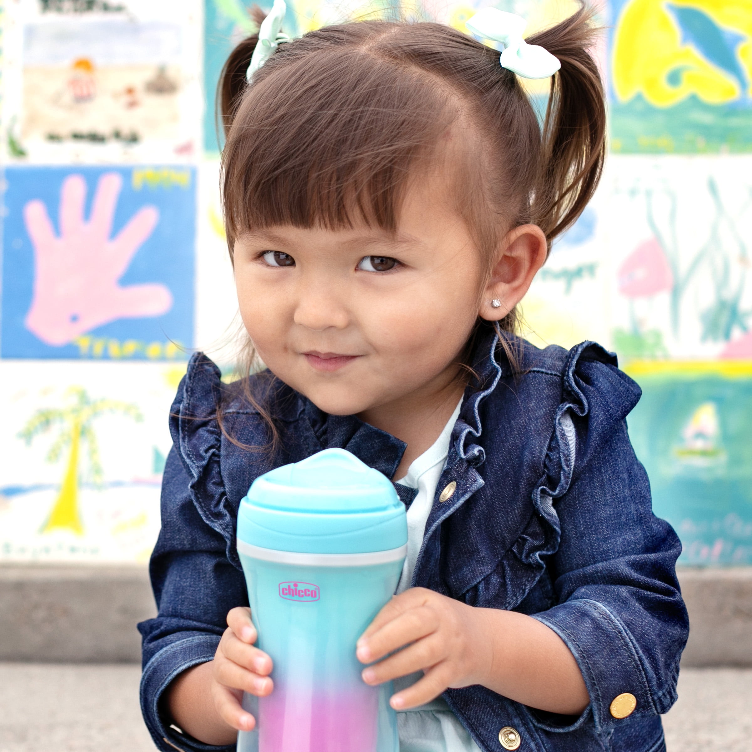 Insulated Rim Spout Trainer Sippy Cup 9oz. 12m+ (2pk) in Blue/Teal Ombre