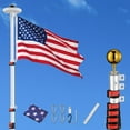 thumbnail image 5 of Yescom 30Ft Silver Telescopic Aluminum Flagpole Kit with 111 LED Solar Light set for Commercial Residential Outdoor, 5 of 8