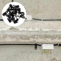 ELAYARD 50Pcs Black Cable Clips Thickened PVC Rope Light Mounting Clips for Outdoor Use