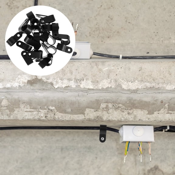 ELAYARD 50Pcs Black Cable Clips Thickened PVC Rope Light Mounting Clips for Outdoor Use