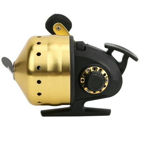 Heitune Outdoor Bow Fishing Spincast Reel Inside Lines Closed Fish Hunting Shooting Accessory(golden)