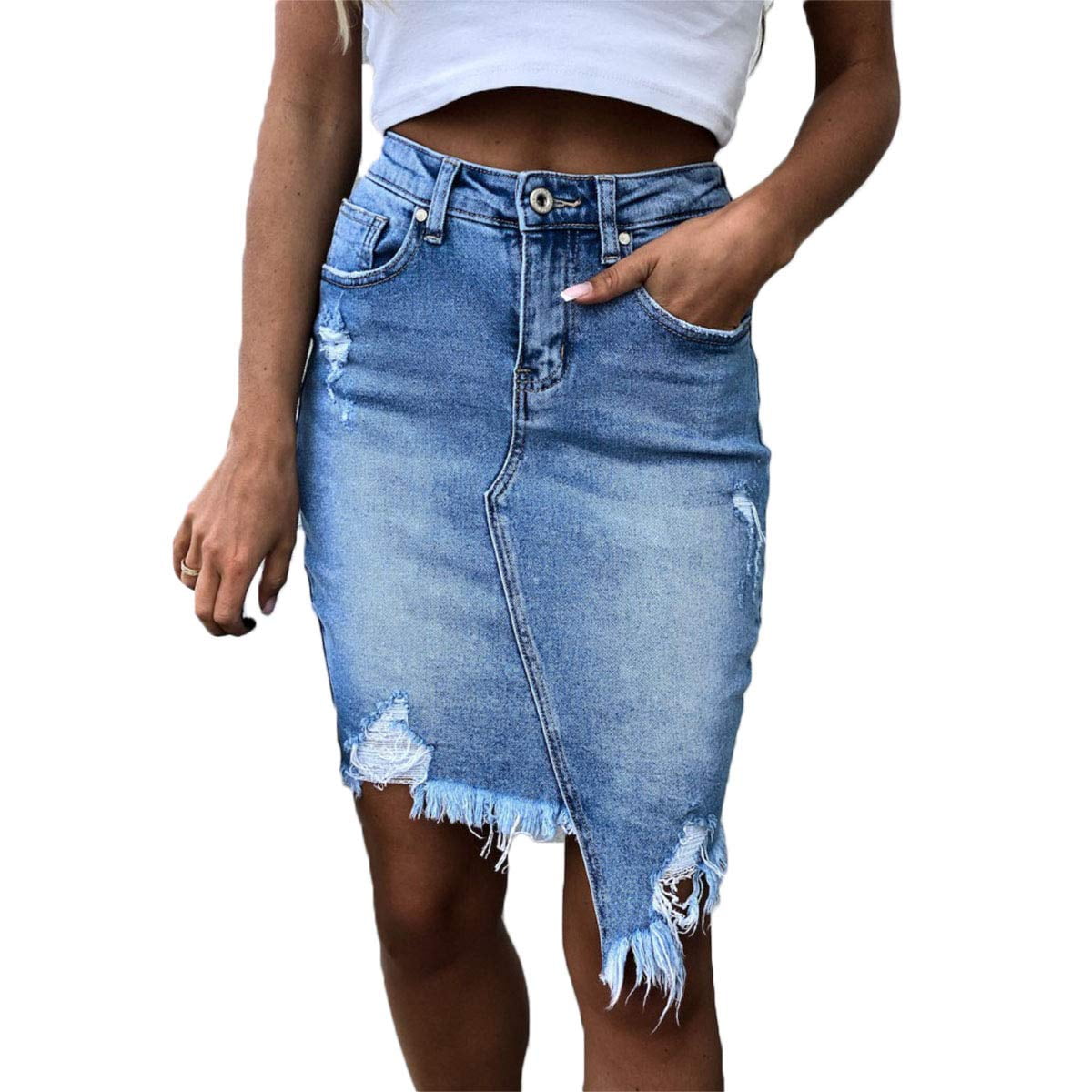 long blue jean skirts for sale