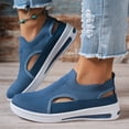 thumbnail image 3 of Domzle Orthopedic Walking Shoes for Women,2026 New Orthowalkway Womens Shoes,Woven Orthopedic Breathable Walking Sneaker Non-Slip Arch Support Slip on Shoe Blue 42, 3 of 4