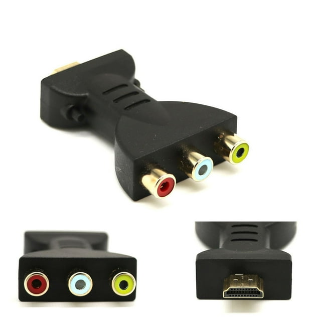 Fiudx Adaptador de Video Rgb, Convertidor de Audio y Video Macho Chapado En Oro a 3, Compatible con Alta Definición 720P y 1080P, Plug And Play para Proyectores de Dvd Hdtv, Configuración de Cine En