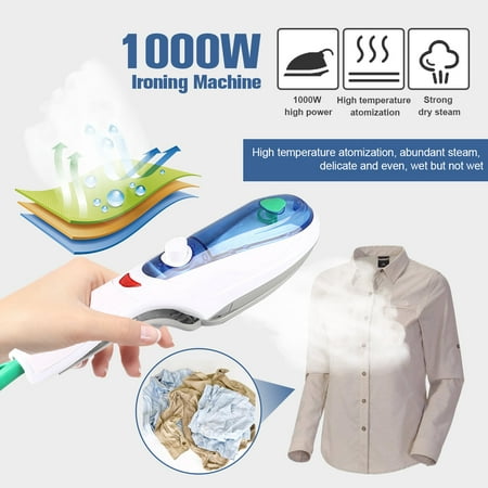 1000W Handheld Garment Steamer Iron Brush, Foldable Portable Steam Irons for Travel Home Household Ironing