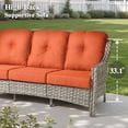 thumbnail image 5 of Ovios 6 Pieces Outdoor Furniture Set High Back All-Weather Wicker Patio Conversation Set with Ottomans & Solar Light Coffee Table, Orange Red(Textured), 5 of 11