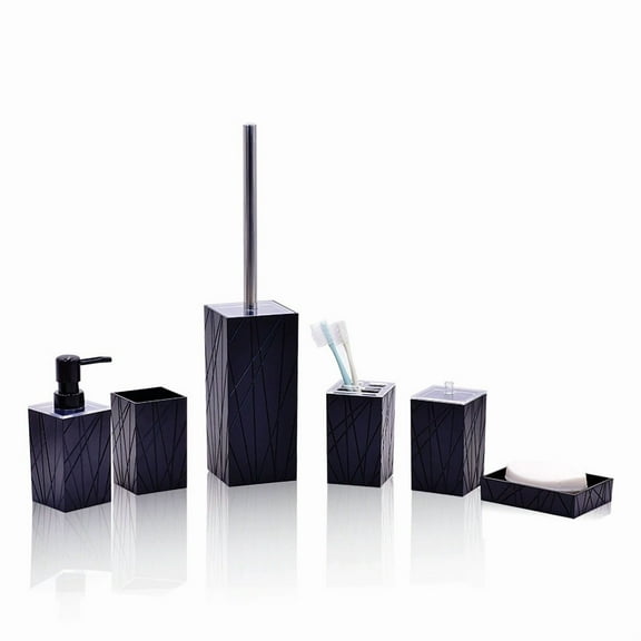 Zhuge Bathroom Accessory Set - 6 PCS Black Bathroom Accessories Sets Complete