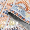thumbnail image 5 of Haperlare Boho Distressed Area Rug Low Pile Non-Slip Moroccan Trellis Rug Indoor Floor Carpet for Living Room, 8' x 10' Orange, 5 of 7