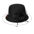 thumbnail image 7 of Women Top Hat Decor Sun Protection Hats Sun Hat Fashion Bucket Hat Casual Sunhat Black, 7 of 7