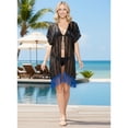 thumbnail image 5 of HAPPY BAY Women's Open Front Holiday Kimono Duster Cardigans XL-XXL Dark Sapphire_AB745, 5 of 5