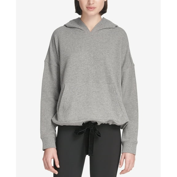 Dkny Womens French Terry Velvet Tie Hoodie Size M