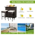 thumbnail image 5 of Patiojoy 2 Pcs Rattan Bar Set with 1 Bar Table and 2 Cushioned Stools, Silver/Black, 5 of 10