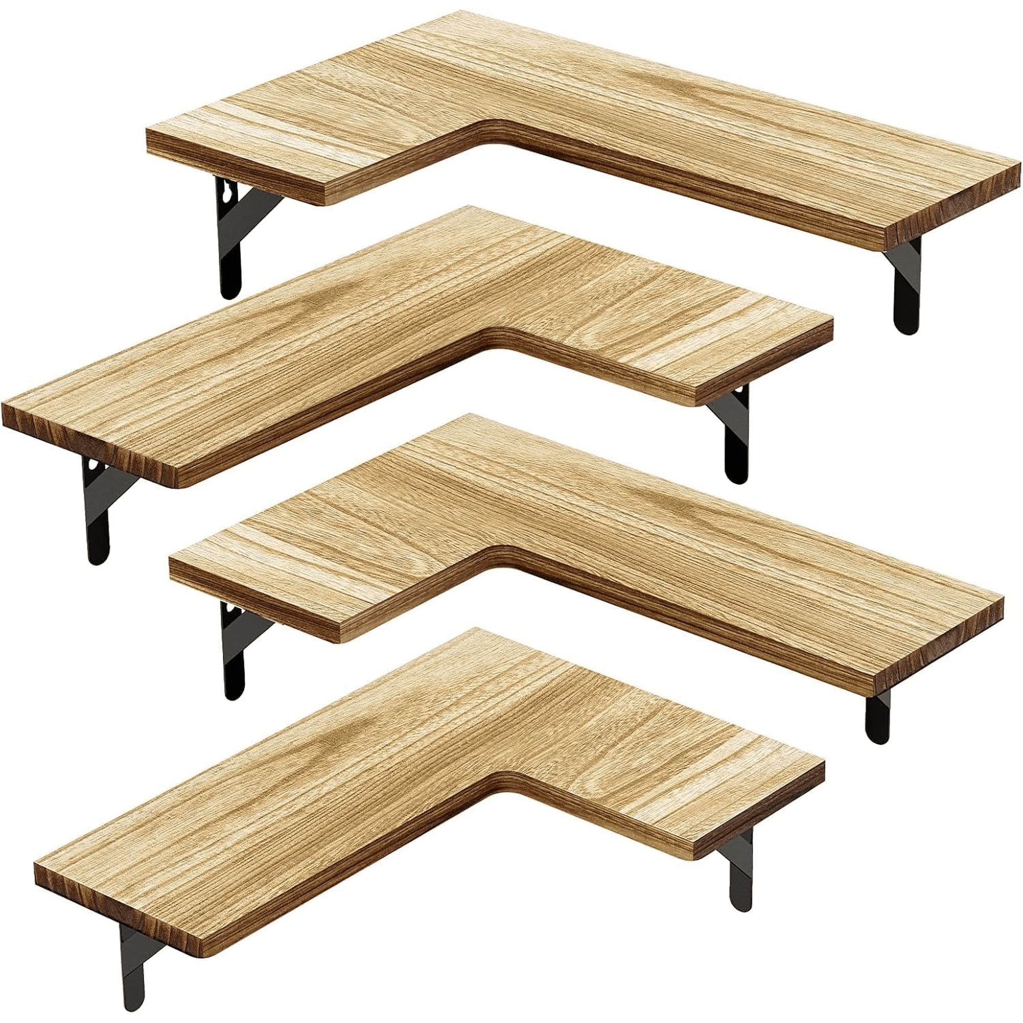 Floating Shelves For Wall Rustic Wood Wall Mounted Corner Shelf For Bathroom Kitchen Bedroom Home Decor Laundry Room Living Room