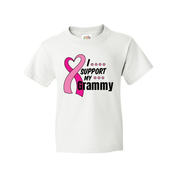 Inktastic Breast Cancer Awareness I Support My Grammy with Pink Ribbon Youth T-Shirt