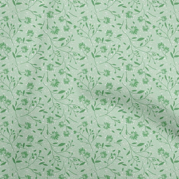 oneOone Cotton Cambric Green Fabric Floral Fabric For Sewing Printed Craft Fabric By The Yard 56 Inch Wide-aB