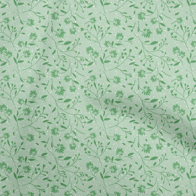 oneOone Rayon Green Fabric Floral Craft Projects Decor Fabric Printed By The Yard 56 Inch Wide