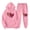Pink, variant on USSUMA Women's Sweatsuits Women's Sweatshirt Long Sleeved Pullover Sweatpant Outfits Pocket Drawstring Print Tracksuit Elastic Waist Comfortable Jogger Sets Oversized Outdoor Fall Suit