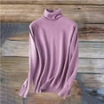 thumbnail image 6 of Zedker Oversized Turtleneck Sweaters For Women Long Sleeve Chunky Knit Pullover Tops Basic Thermal Shirts Winter Clothes Purple S, 6 of 8