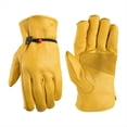 thumbnail image 1 of Guantes de Trabajo de Piel Sintética para Hombre y Mujer, Guantes de Jardinería de Piel de Vaca con Muñeca Ajustable y Palma Reforzada para Conductor., 1 of 5
