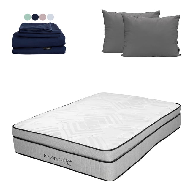 Colchón King Size Lipa + Almohada 2Pack + Sábanas Softy