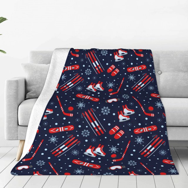 Kdxio Winter Sports Fun Pattern Print Ultra-Soft Micro Fleece Blanket Microfiber Blanket Luxury All Seasons Warm Blanket For Bedding Sofa And Travel-40"x30"