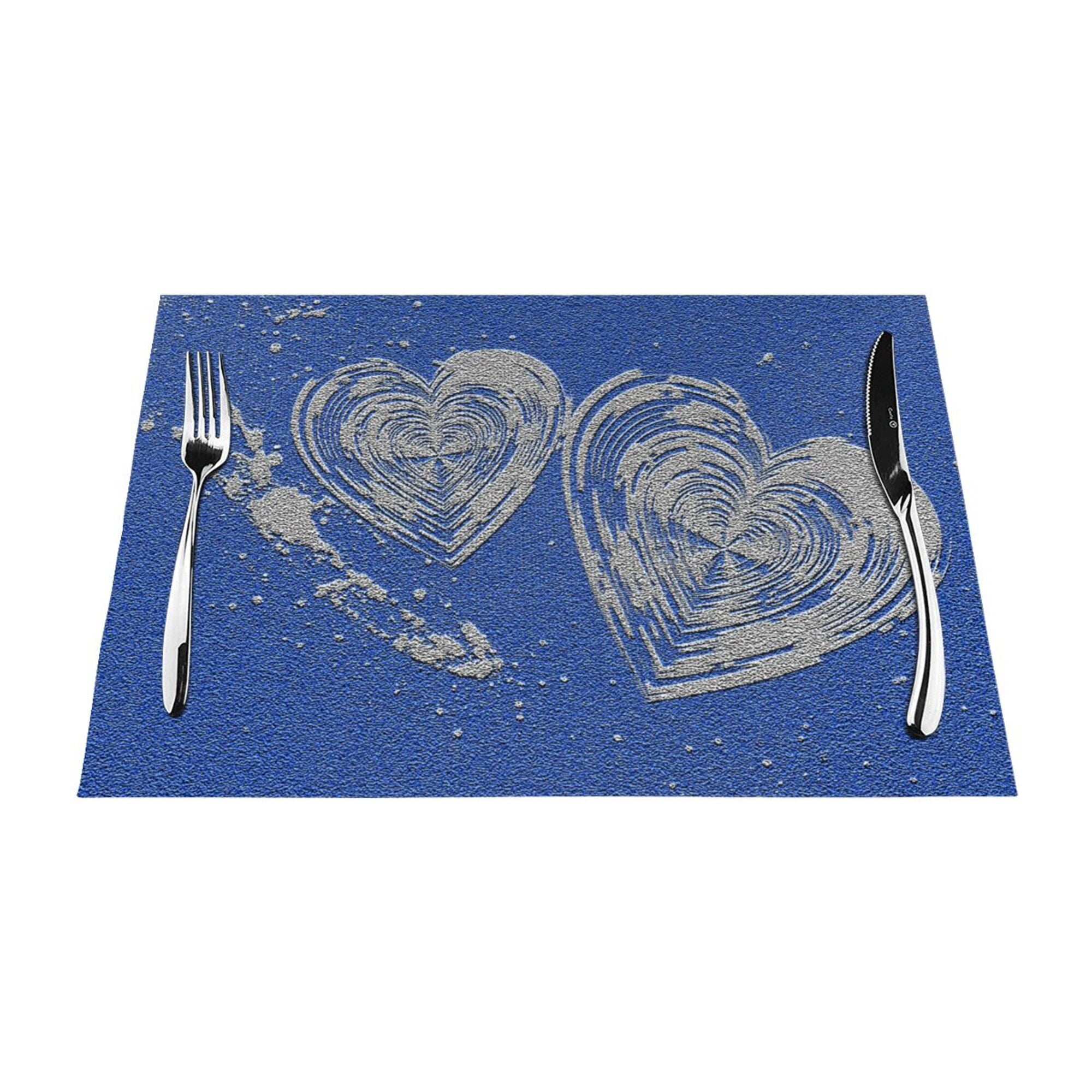 YFYANG Washable HeatResistant Placemats, 70 PVC/30 Polyester, Blue