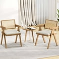 thumbnail image 4 of Costway Set of 4 Rattan Accent Chairs Dining Chairs Modern Living Room Chairs White, 4 of 9