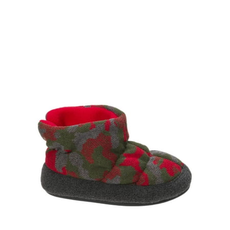 Dearfoams Boy's Camo and Fleece Bootie Slippers
