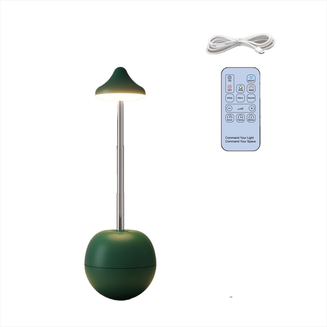 Led Light Bulb Decorative Bedside Lamp for Dorm Table, Led Night Light with Remote Control Adjustable Height for Ambient Lighting