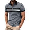 thumbnail image 4 of Blmnix Oversized T Shirts for Men Muscle Golf Shirt Polo Shirts Tshirts Collared Short Sleeve Gray Summer Shirts for Men,M, 4 of 5