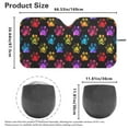 thumbnail image 5 of KUIFORTI Extra Large Windshield Sun Shade Cover Large Car Sun Shade, Sun Shield for Car, SUV, Big Sedan, Van, Hatchback, Paw Print Black, 5 of 5
